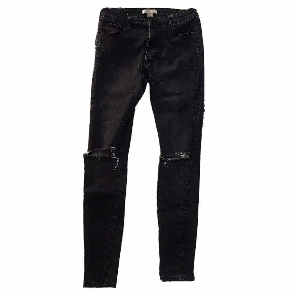 Forever 21 Ripped Black Jeans (size 27)